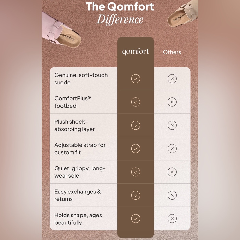 Qomfort Women’s Genuine Suede Clogs Mocha Size 43 US 10.5-11 NEW Molded Footbed - Picture 14 of 16